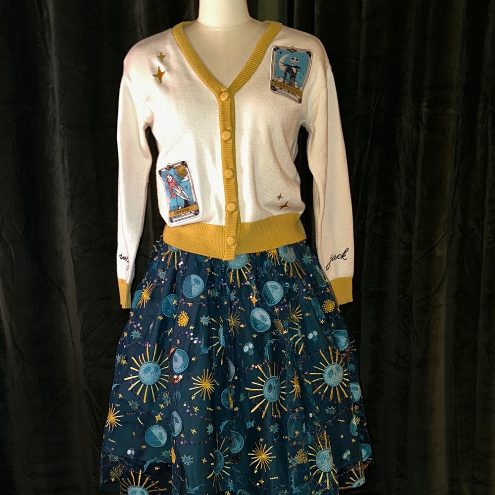 Her Universe Jack & Sally A-Line Skirt & cardigan